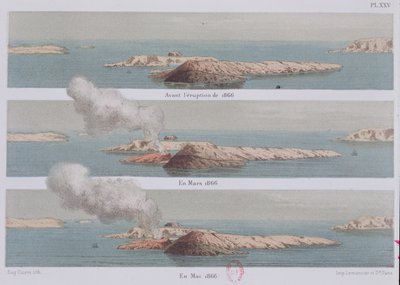 The Eruption of the Georgios Volcano, Illustration from Santorini and Its Eruptions, Engraved by Eugene Ciceri by Ferdinand Fouque